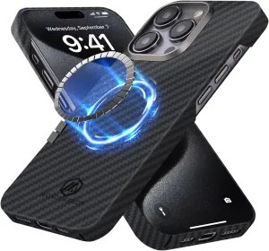 MONOCARBON iPhone 15 PRO Case (ULTRA SLIM) Real Aramid Fiber [MagFit]