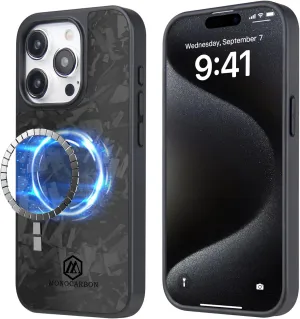 MONOCARBON iPhone 15 Pro MAX Case FORGED Real Carbon Fiber [MagFit]