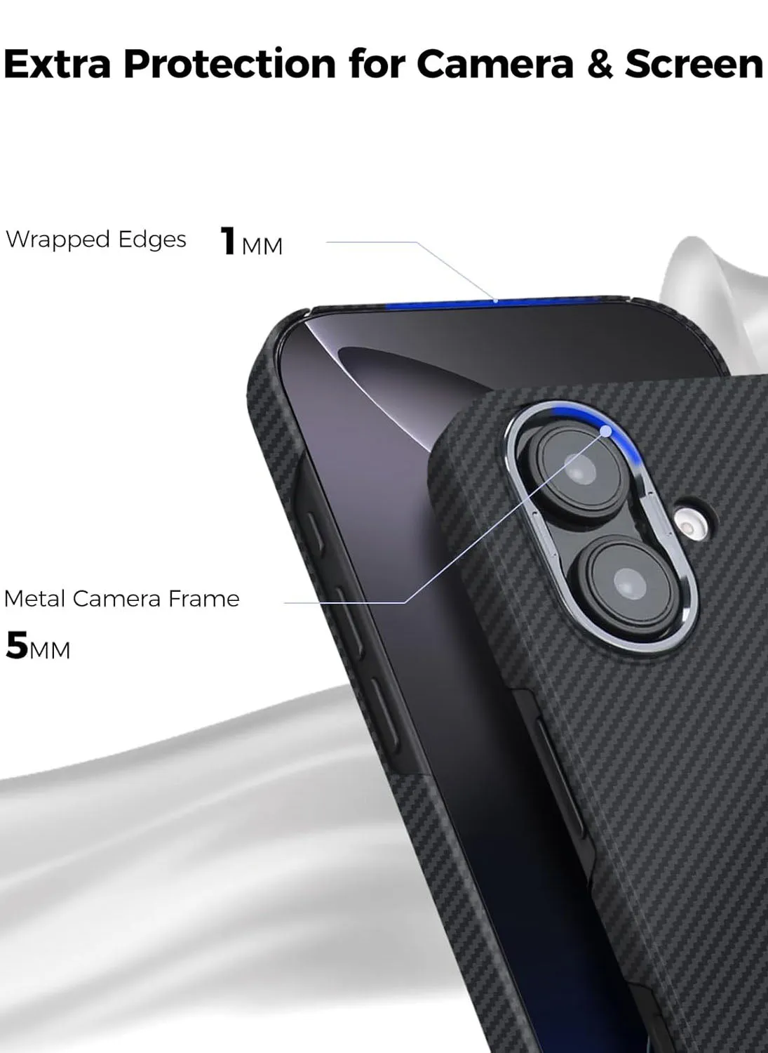 MONOCARBON iPhone 16 Case Real 600D Aramid Fiber [Magsafe]