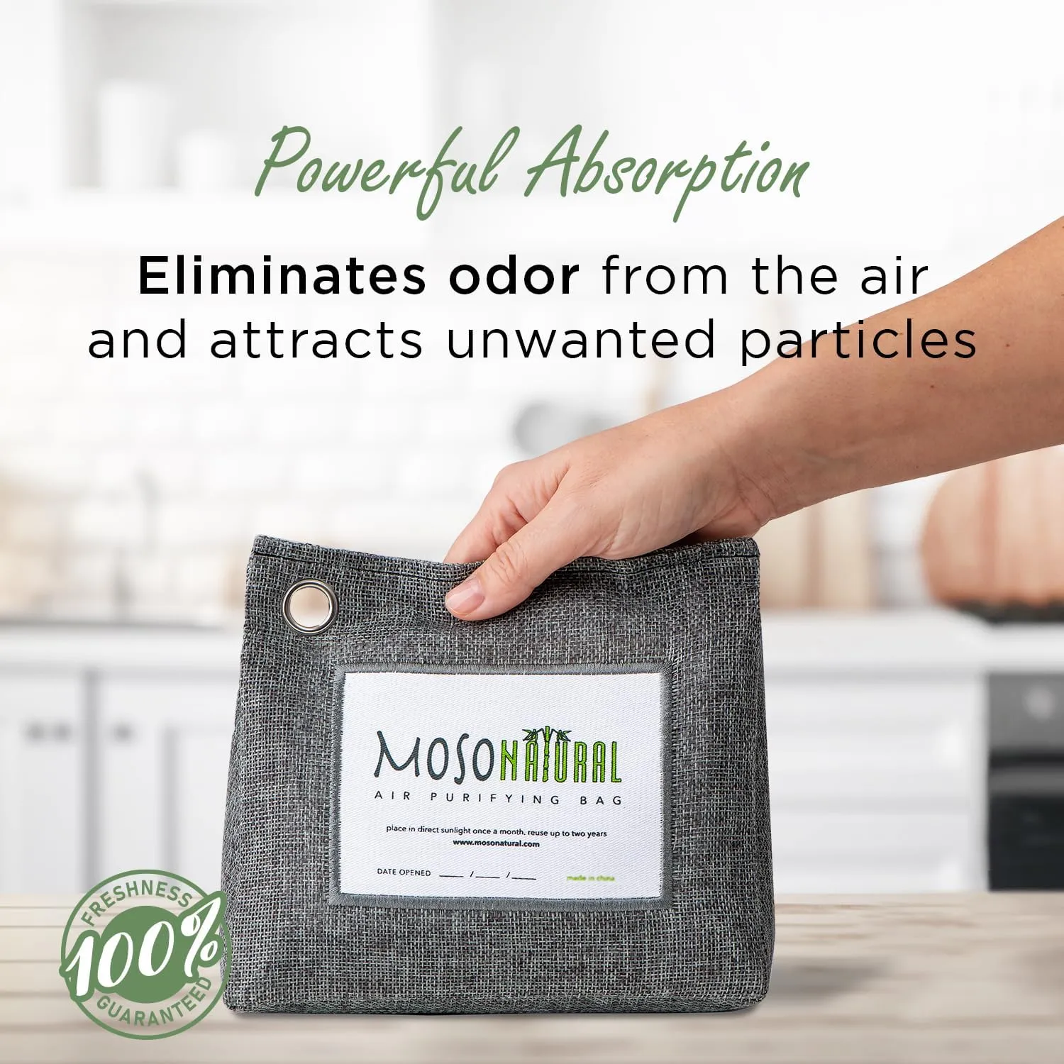Moso Natural Air Purifying Bag 600g (2 Pack) Premium Bamboo Charcoal Odor Absorber | Room Deodorizer for Large Spaces, Bedroom, Kitchen, Basement | Pet Odor Eliminator for Home | Charcoal Bags (21 oz)