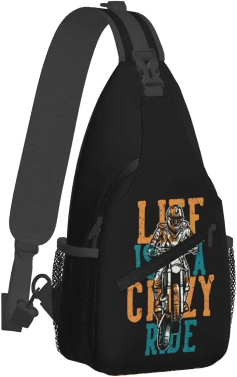 Motocross Dirt Bike Racing Flying Jump Sling Bag Adjustable Crossbody Bag Casual Chest Bags Travel Shoulder Backpack