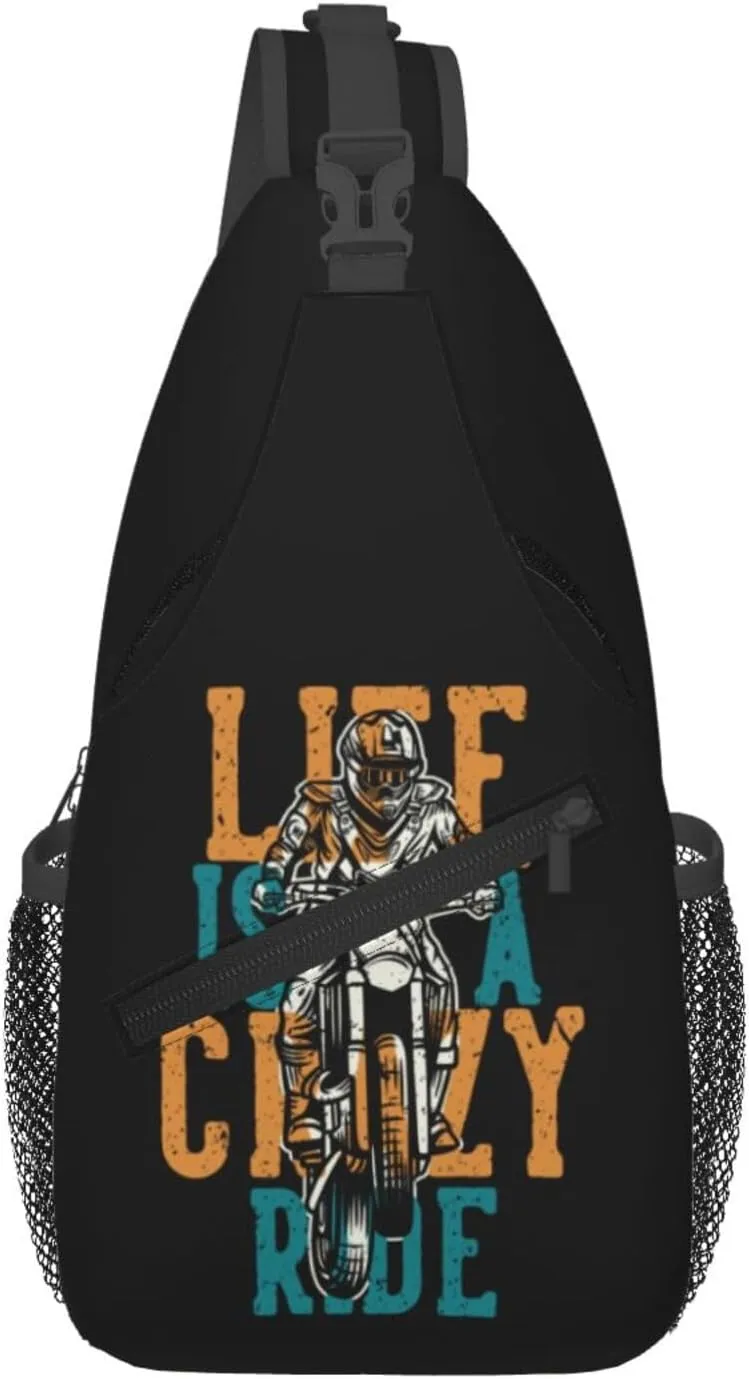 Motocross Dirt Bike Racing Flying Jump Sling Bag Adjustable Crossbody Bag Casual Chest Bags Travel Shoulder Backpack