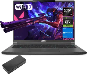 MSI Creator 16 Gaming Laptop, WQXGA 240Hz, AMD Ryzen AI 9 365, NVIDIA GeForce RTX 4060, 32GB RAM, 2TB SSD, Per Key RGB KB, Wi-Fi 7， W11 H, Bundle with Targus 100W Docking Station