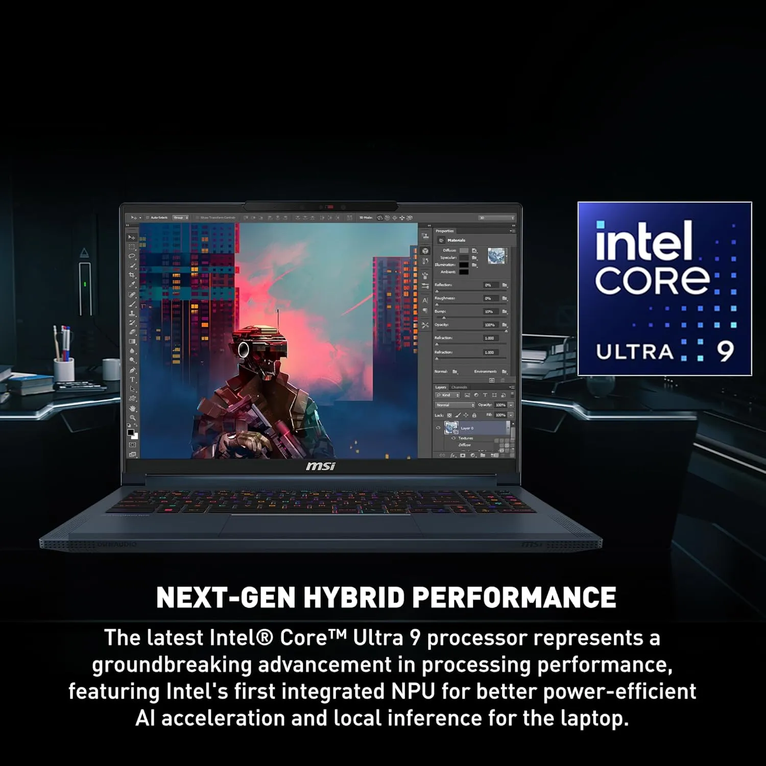 MSI Stealth 16 AI Studio 16” 240Hz QHD  Gaming Laptop: Intel Core Ultra 9-185H, NVIDIA Geforce RTX 4070, 64GB DDR5, 1TB NVMe SSD, Thunderbolt 4, Win 11 Pro: Star Blue A1VGG-036US