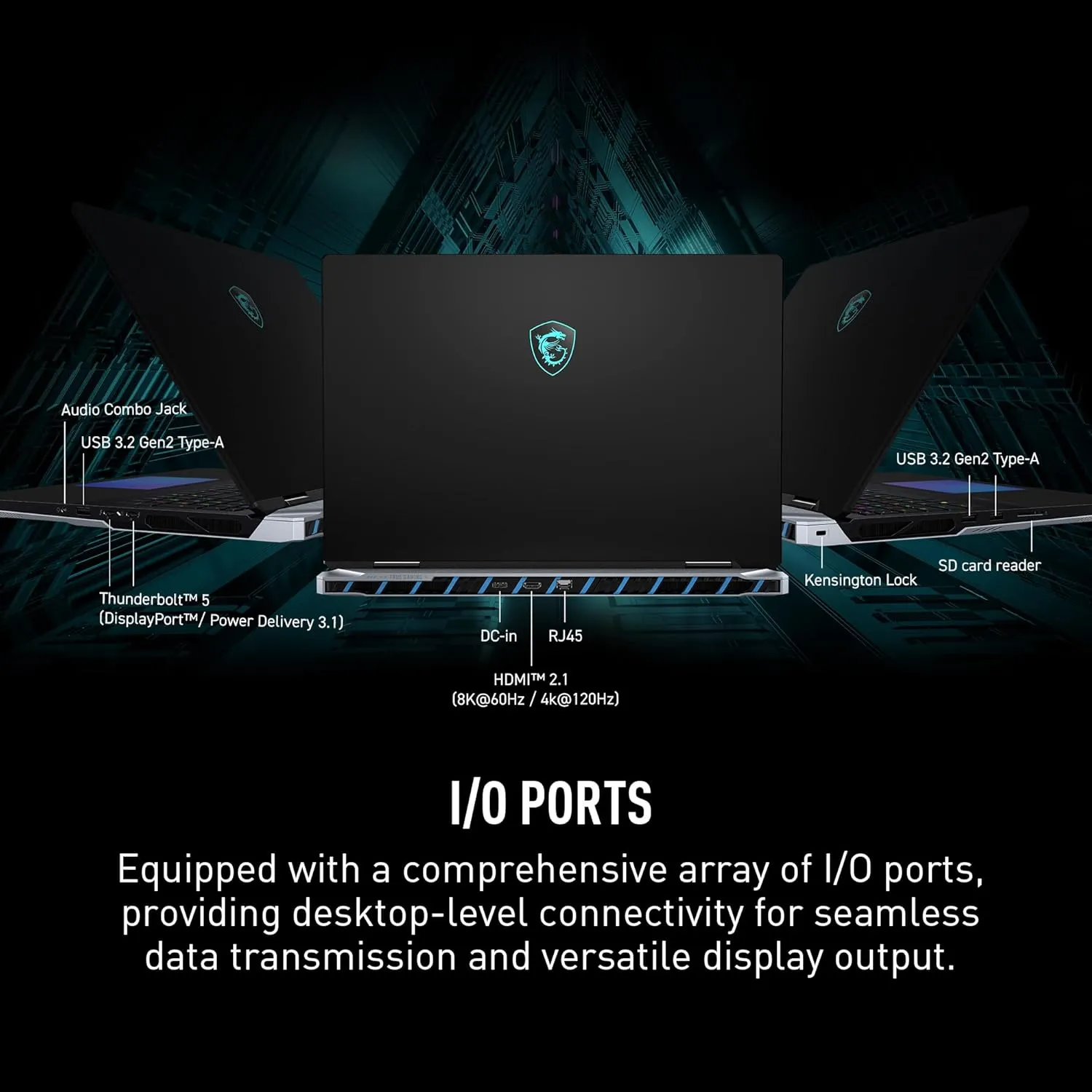 MSI Titan 18 HX AI 18" 120Hz MiniLED UHD  Gaming Laptop: Intel Ultra 9-285HX, NVIDIA Geforce RTX 5090, 64GB DDR5, 6TB NVMe SSD, Thunderbolt 5, Wi-Fi 7, Win 11 Pro: Black A2XWJG-614US