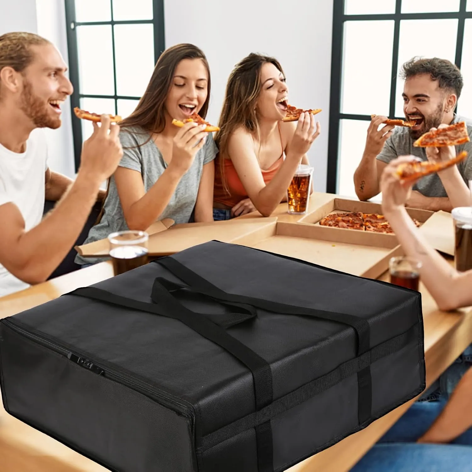 musbus Pizza Bag for Delivery Bag Pizza Carrier Insulated Bags Large for Deliveries, 20x20 inch inches 20 in Food Bag for Personal and Professional Us