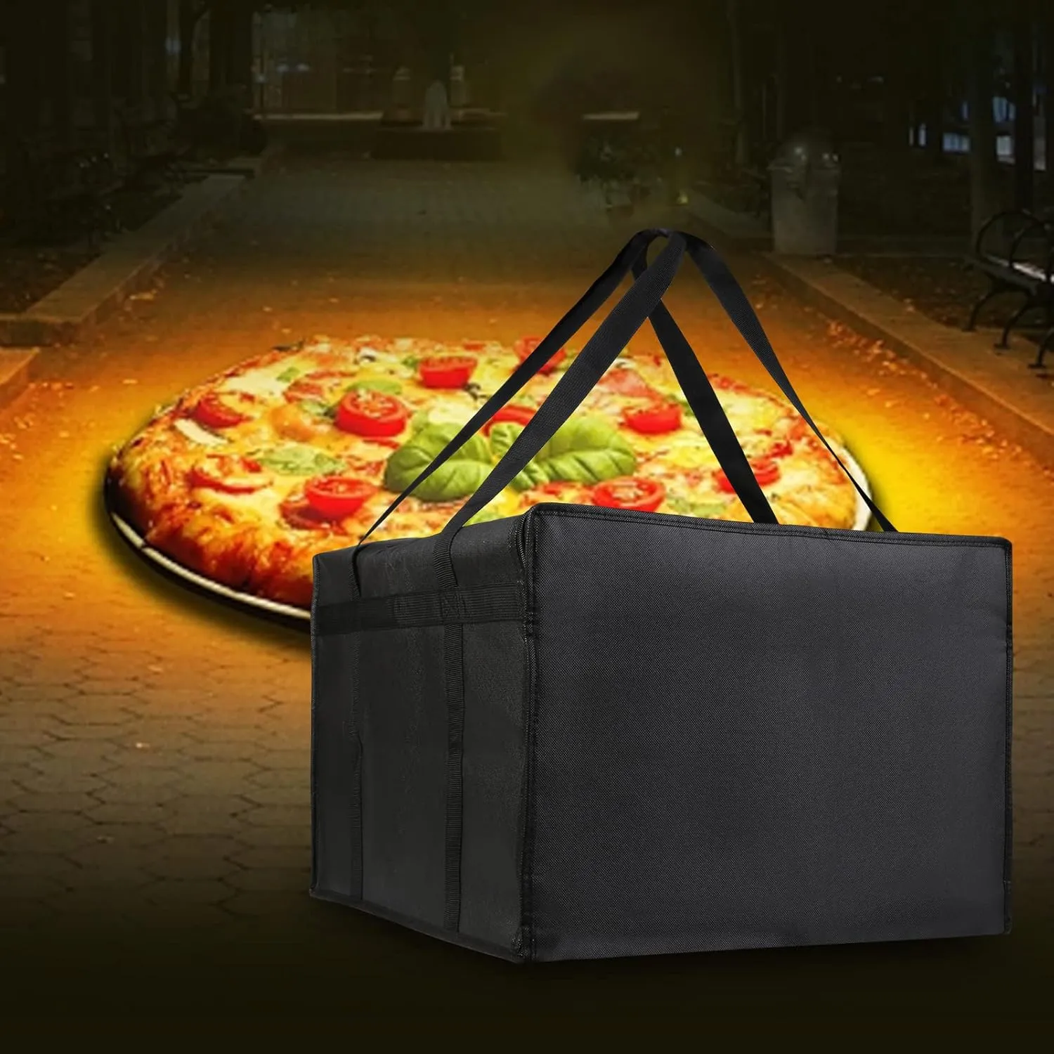 musbus Pizza Bag for Delivery Bag Pizza Carrier Insulated Bags Large for Deliveries, 20x20 inch inches 20 in Food Bag for Personal and Professional Us