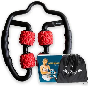 Muscle Roller for Muscles Deep Tissue/w Drawstring Gym Bag | Cellulite Remover Myofascial Massage Tool - Tennis Elbow Massager, Calf, Leg n Forearm Roller I High Density Foam Roller