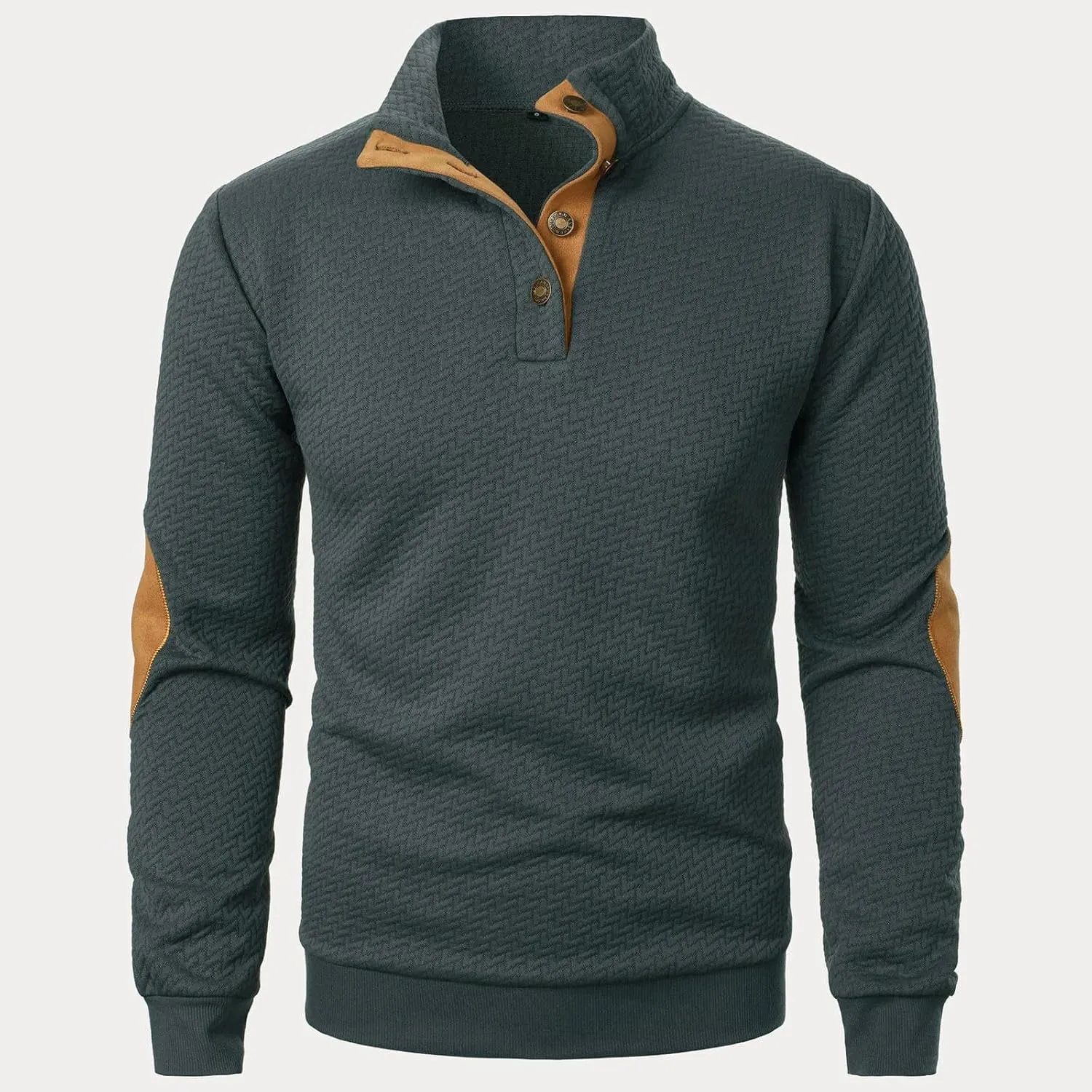 Muscularfit Men's Casual Button-Down Shirts Long Sleeve Vintage Pullover Tops Loose Fit Gym Workout Tee Tops Outfits Clothes