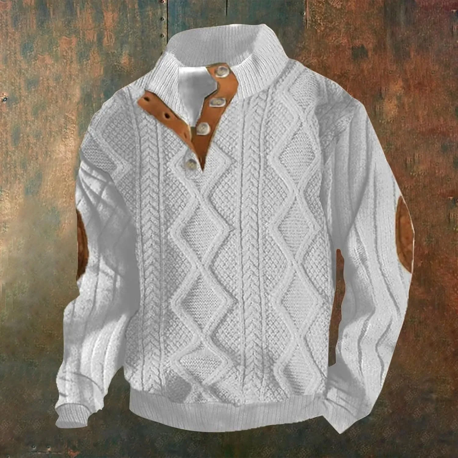 Muscularfit Sweaters for Men 2024 Fashion Long Sleeve Ribbed Knitted Button Up Sweatshirts Causal Loose Pullover Shirts Tops