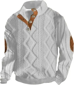 Muscularfit Sweaters for Men 2024 Fashion Long Sleeve Ribbed Knitted Button Up Sweatshirts Causal Loose Pullover Shirts Tops