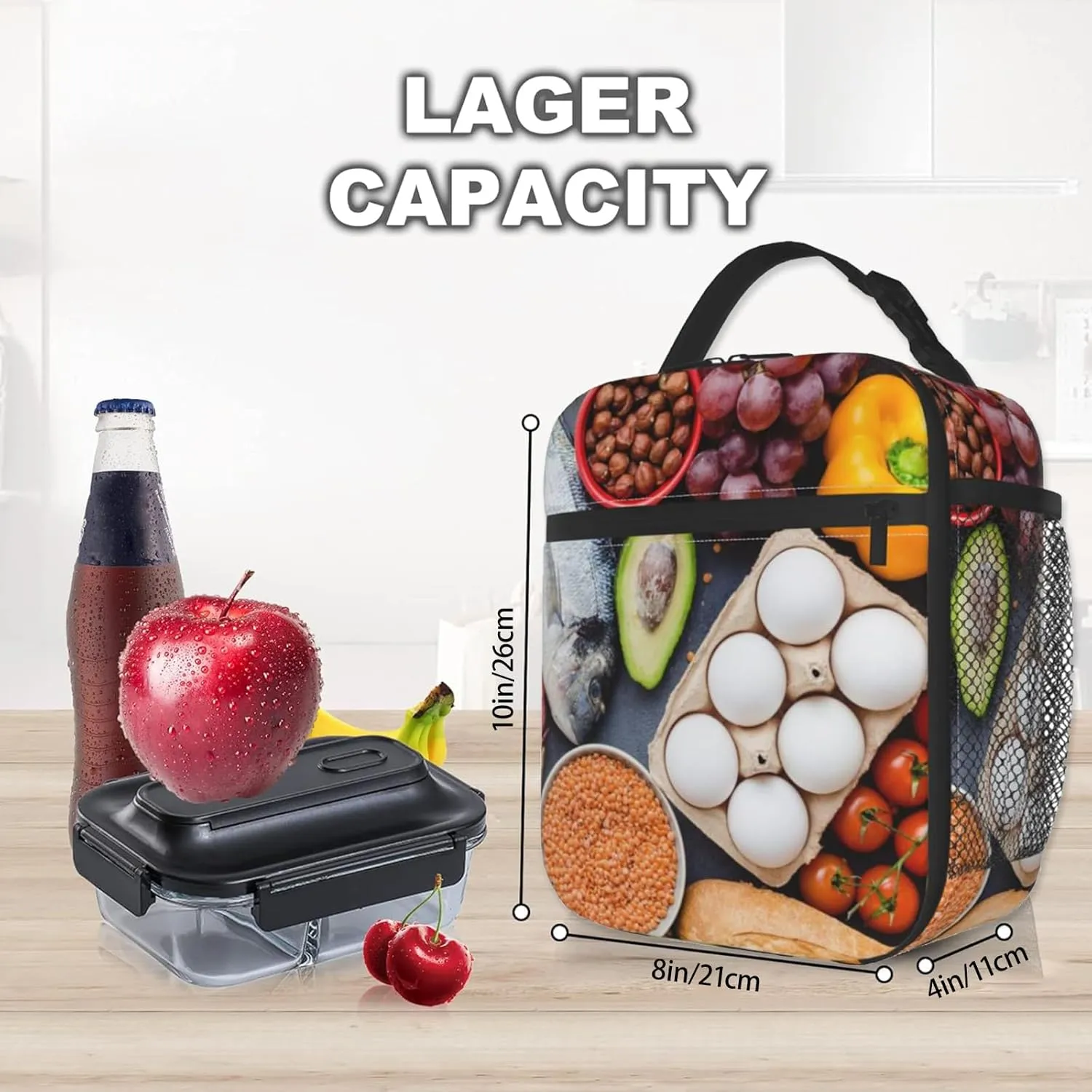 Mushroom Polyester Lunch Box for Kids Teen,Cute Reusable Thermal Lunch Bag for Adult Women,Butterfly Insulated Tote Cooler Bags for School, Work, Picnic,Travel,Autumnal Forest Fungi Design