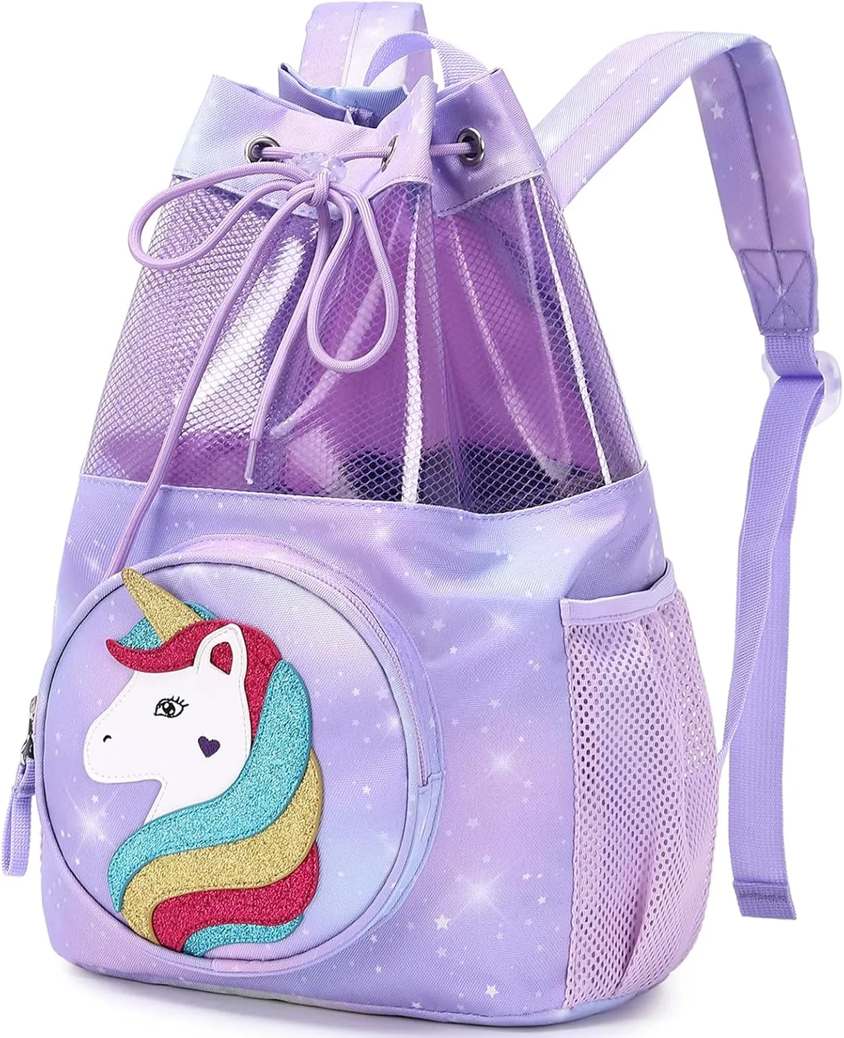 mygreen Drawstring Backpack Gym Cinch Bag for Swim Beach Sports Waterproof for Kids