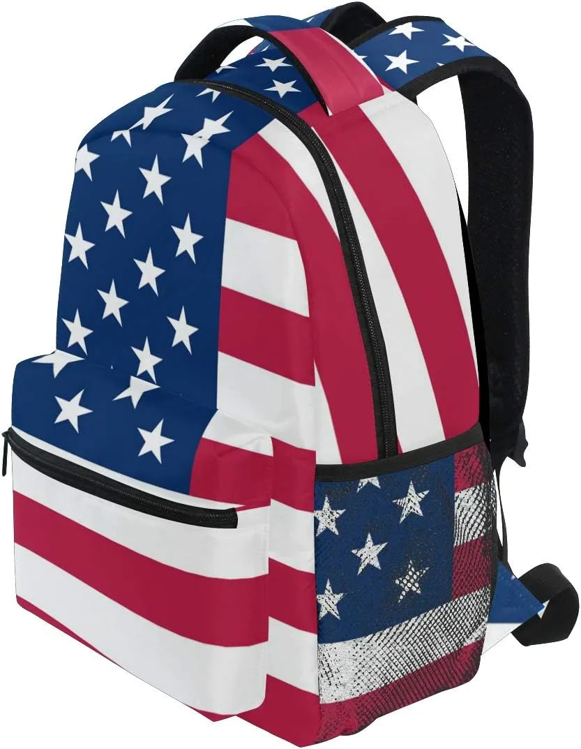 Nander Backpack Travel American Flag School Bookbags Shoulder Laptop Daypack College Bag for Womens Mens Boys Girls
