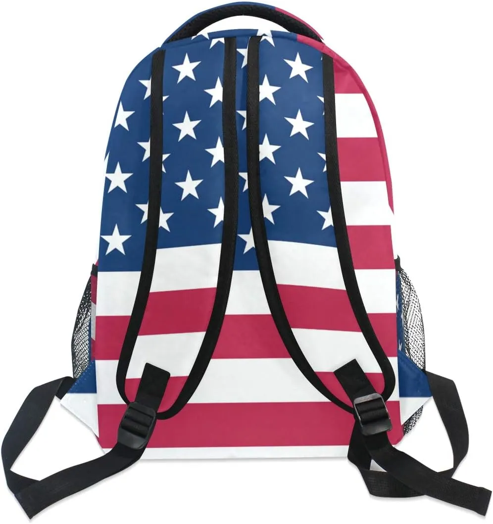 Nander Backpack Travel American Flag School Bookbags Shoulder Laptop Daypack College Bag for Womens Mens Boys Girls