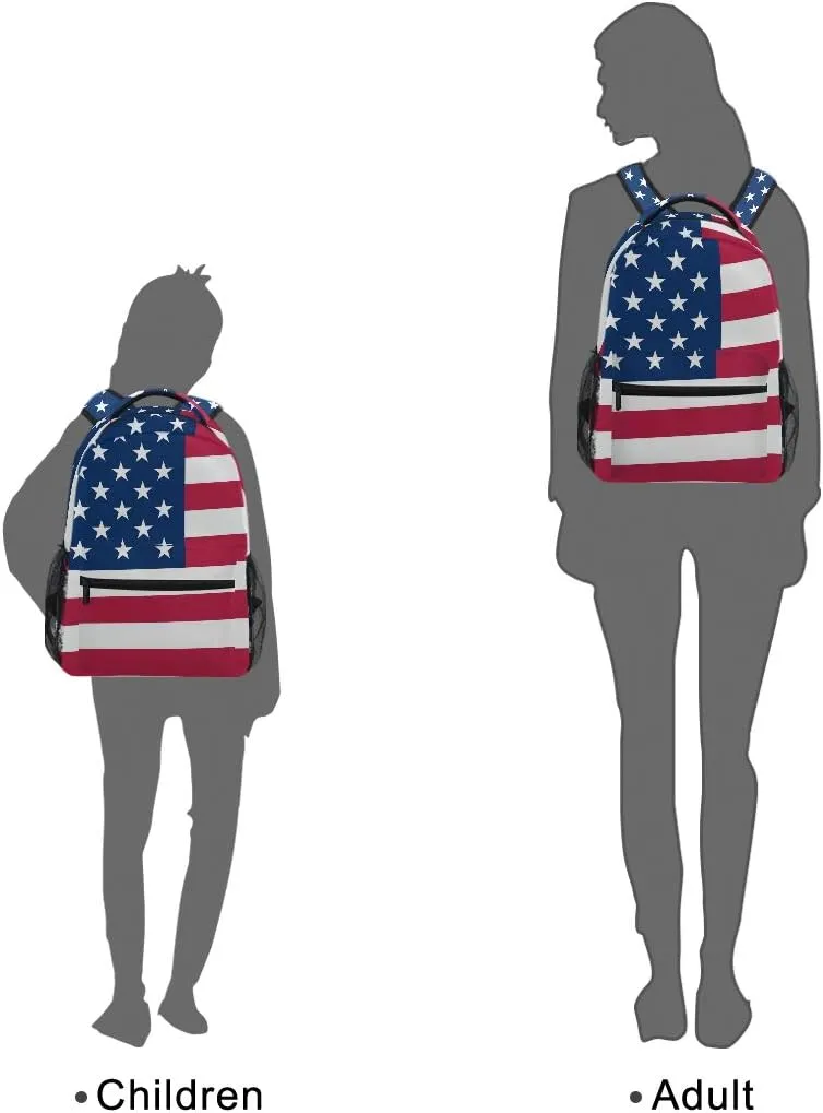 Nander Backpack Travel American Flag School Bookbags Shoulder Laptop Daypack College Bag for Womens Mens Boys Girls