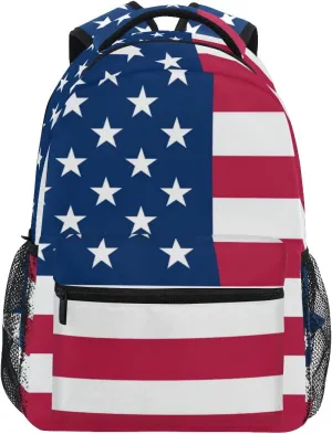Nander Backpack Travel American Flag School Bookbags Shoulder Laptop Daypack College Bag for Womens Mens Boys Girls