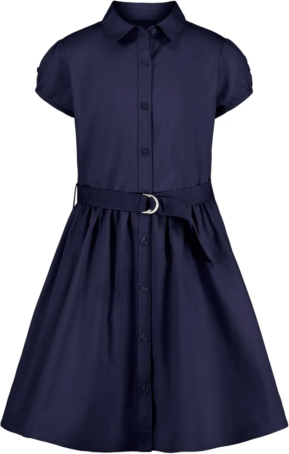 Nautica Girls' School Uniform Short Sleeve Shirtdress