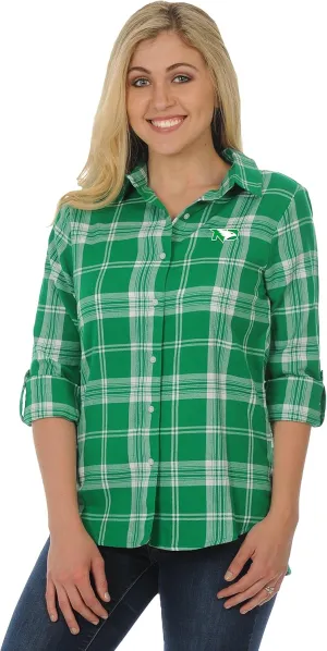 NCAA Women's Boyfriend Plaid Roll Up Sleeve Shirt