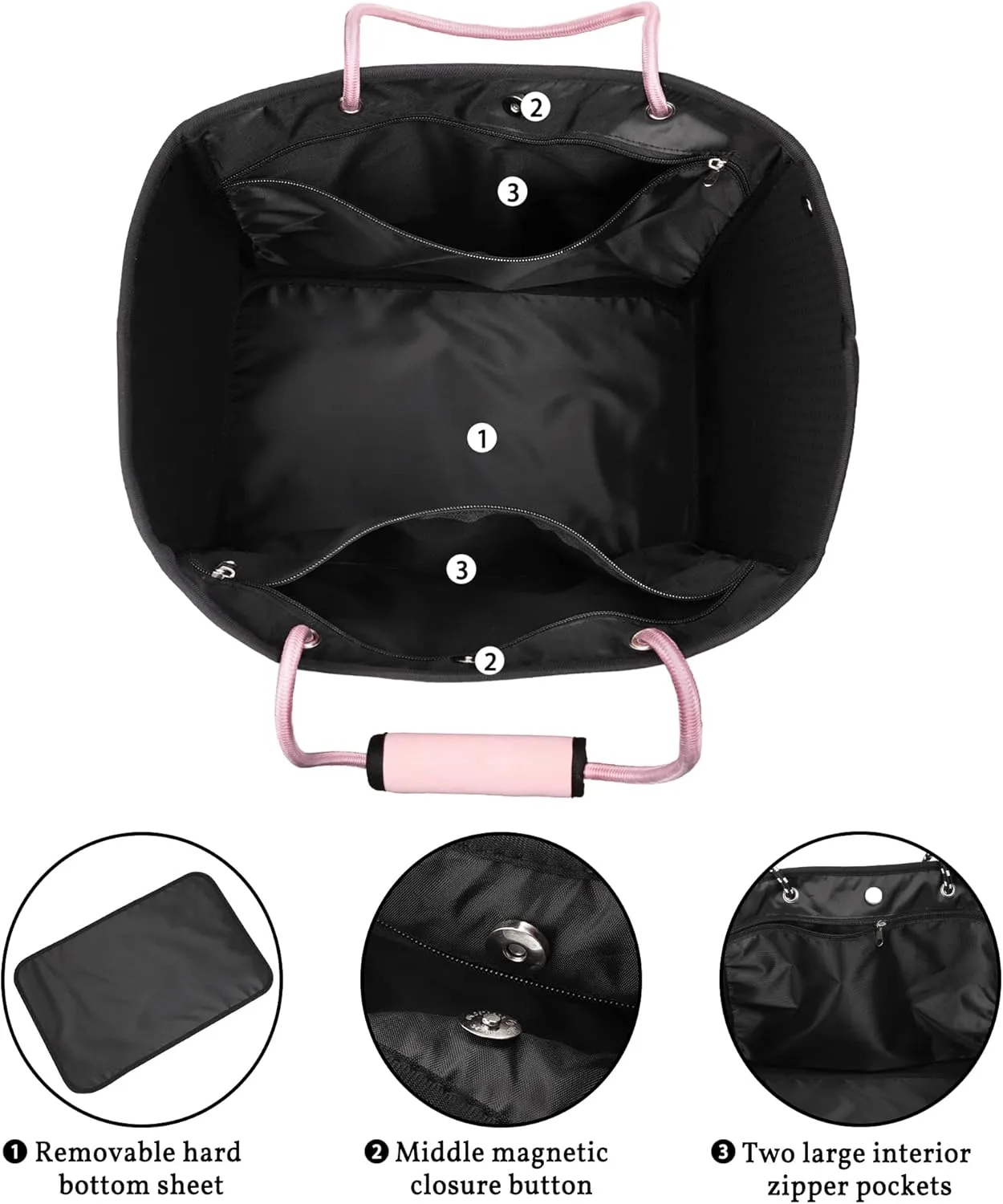 Neoprene Tote Bag - Large Travel Beach Pool Gym Handbag for Women & Men