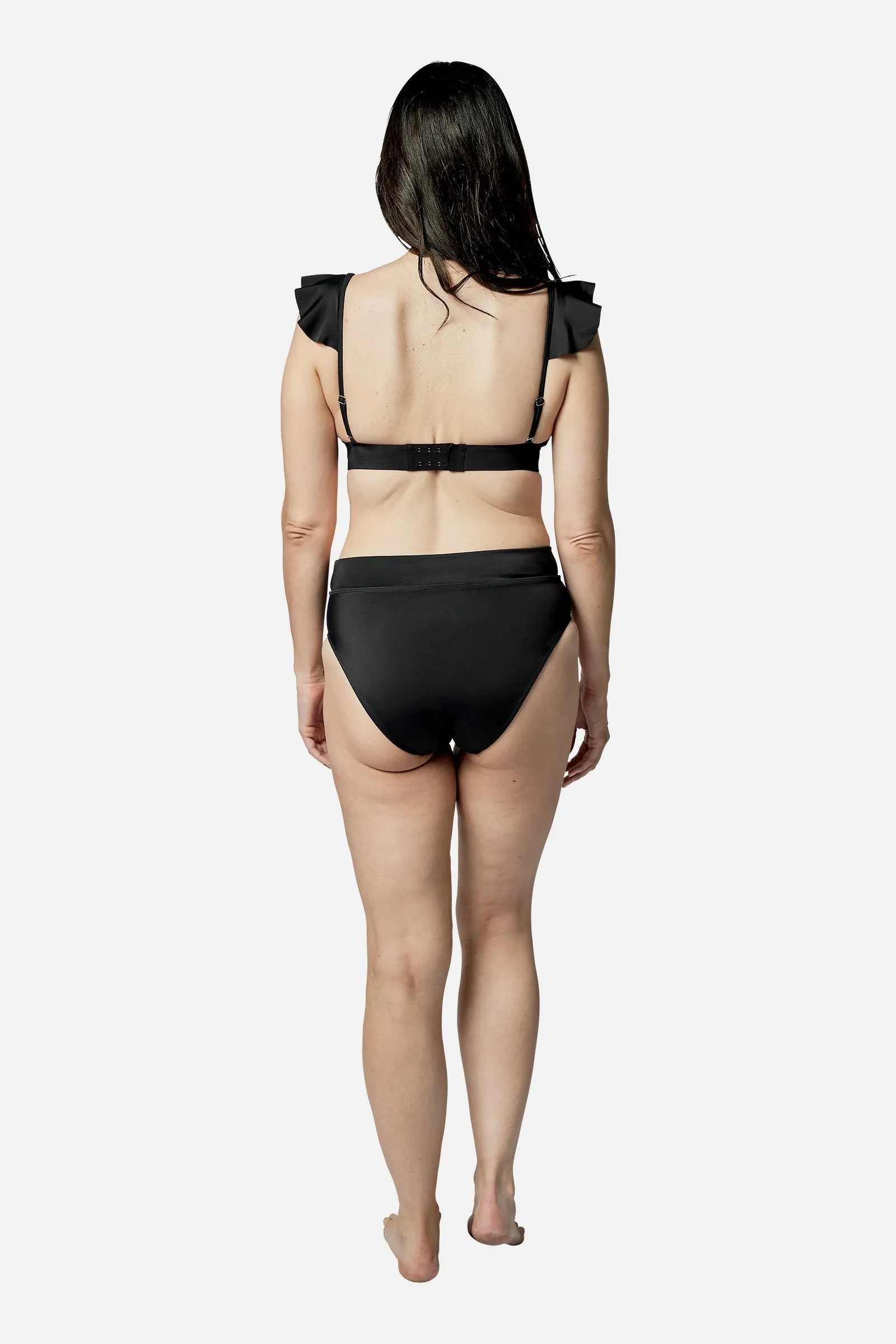 Never Say Never Bikini Bralette with Frill BLACK