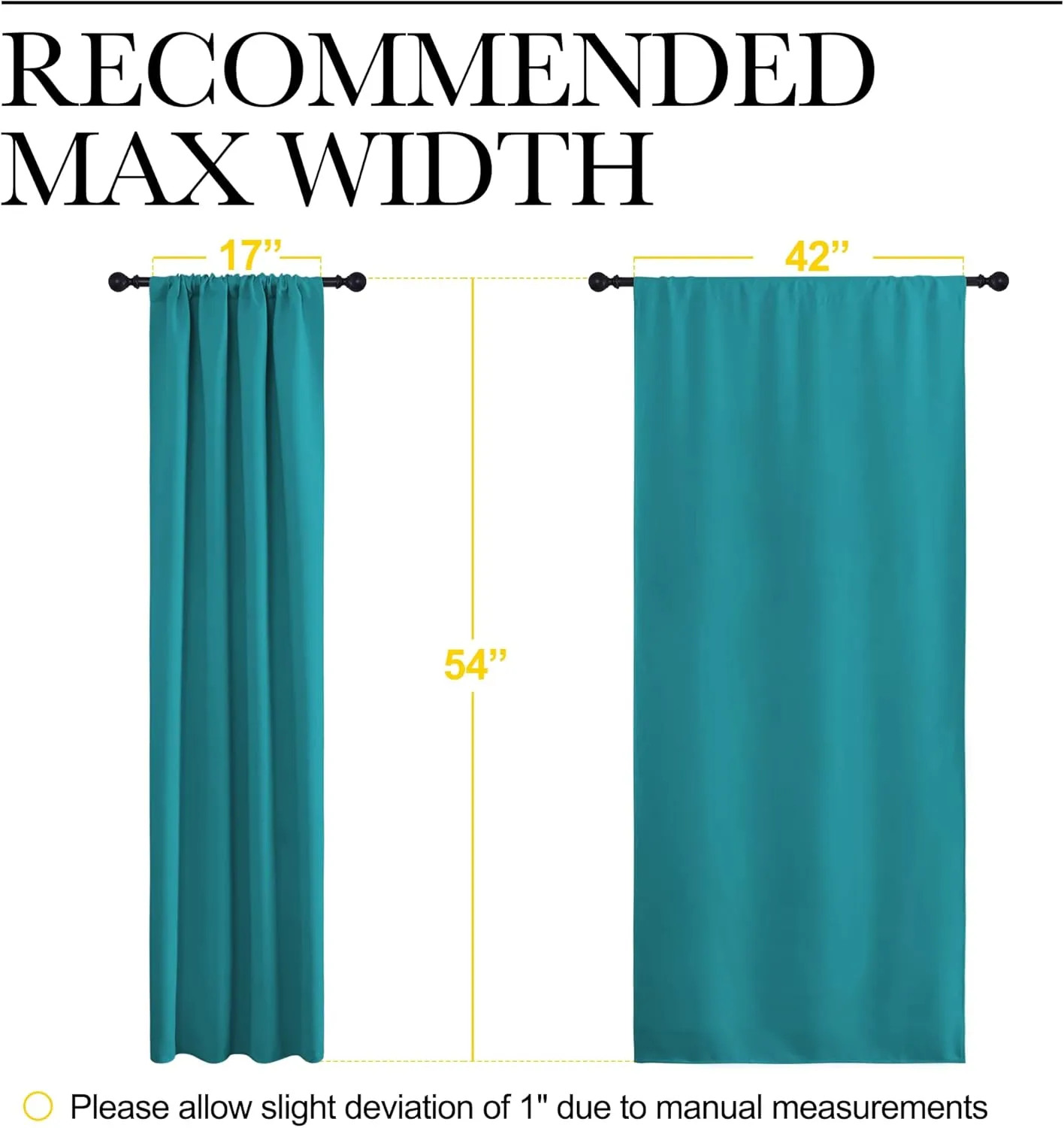 NICETOWN Peacock Blue Blackout Curtains Panels for Window, Thermal Insulated Rod Pocket Blackout Drapes/Draperies for Living Room (2 Panels, W42 x L54 inches)