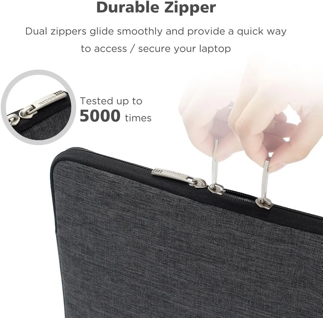 NIDOO 13 Inch Laptop Sleeve Case Water Resistant Bag for 13" MacBook Air M4 M3 2025, MacBook Pro/13 iPad Pro M4/ Surface Pro 10 9/13.4" Dell XPS 13 Plus / 13.3" Latitude 7340 /HP EliteBook ASUS