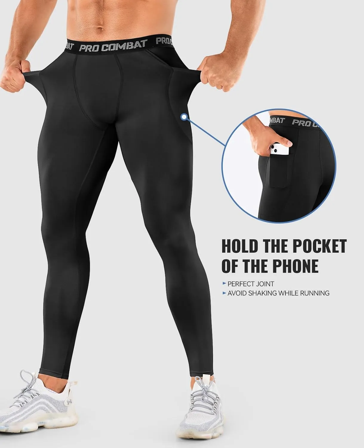 Niksa 1/3 Pack Men's Compression Pants, Performance Athletic Sports Leggings Gym Tights for Running Yoga Workout Sports