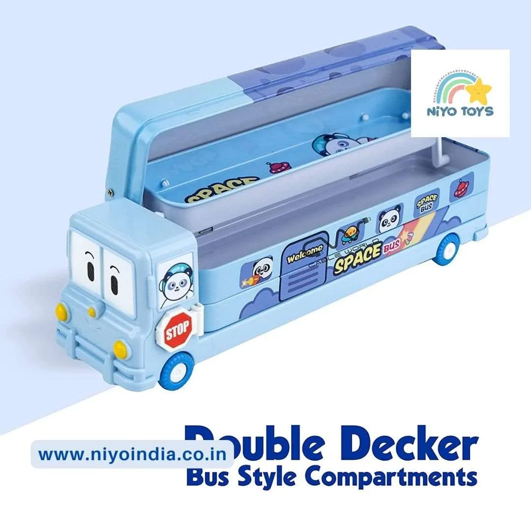 NIYO TOYS School Bus Pencil Box for Kids