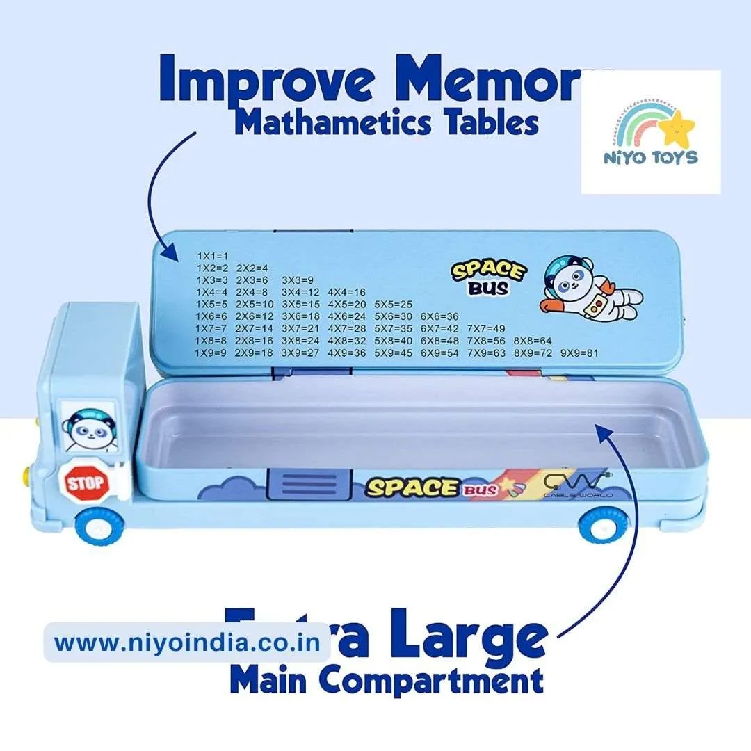 NIYO TOYS School Bus Pencil Box for Kids