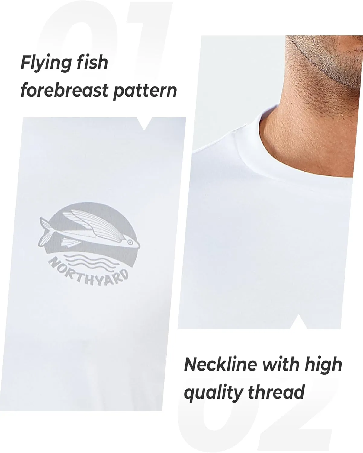 NORTHYARD Mens Rash Guard Shirt UPF 50  UV Sun Protection Short Sleeve Athletic T-Shirts for Men Quick Dry Fishing Beach Swim