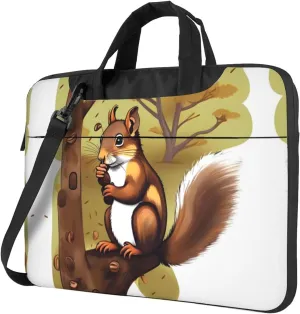 Nut-eating squirrel picture Ultra-thin portable shoulder laptop bag Stylish and Protective Shockproof soft lining