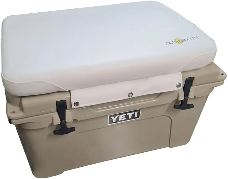 Oceansouth Seat Cushions for Yeti Coolers (Press Stud Fittings) (Gray, YETI 45) Camping yeti seat Cushion Handle Beach Chair ice Box chests and Coolers Foam Cooler Boat Seats