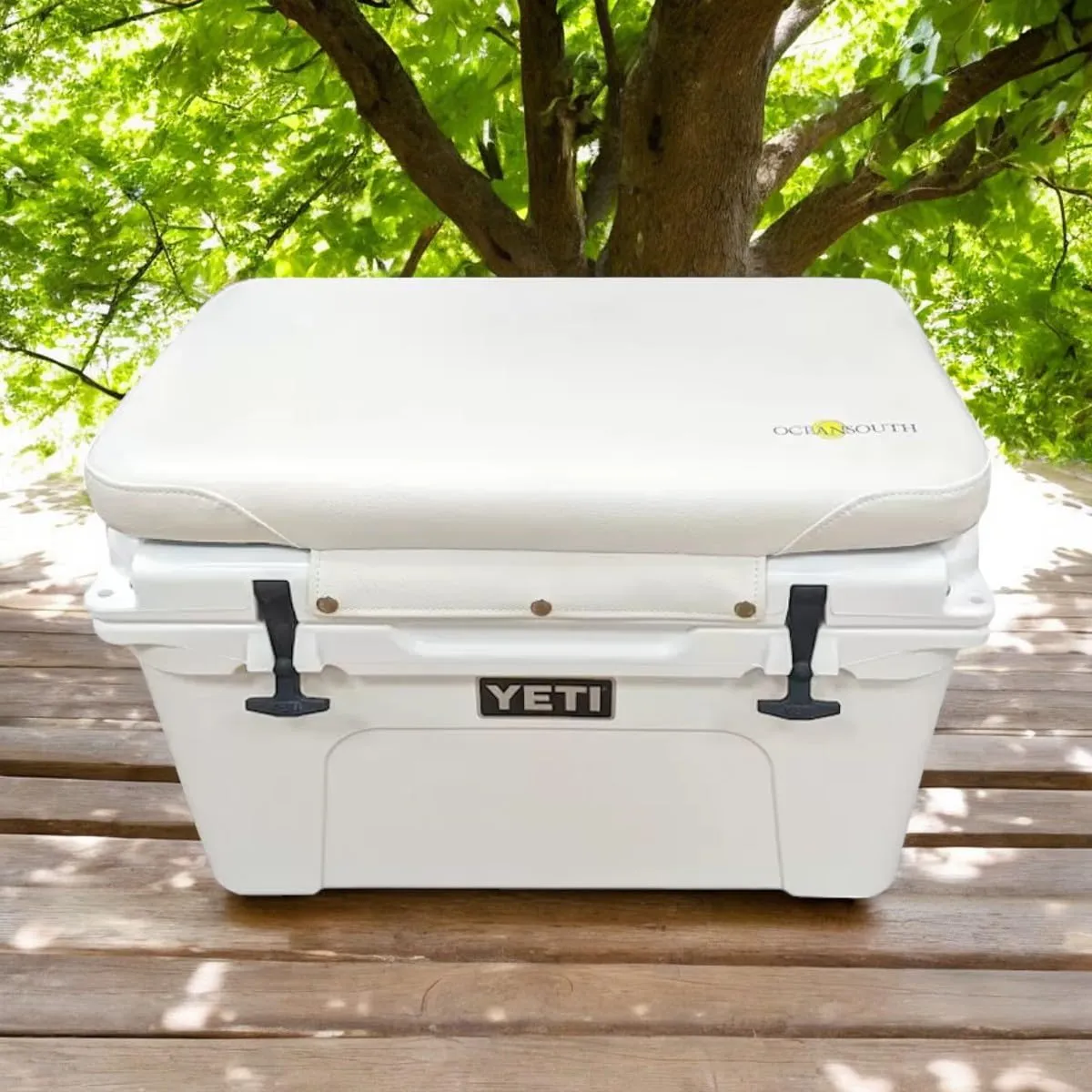 Oceansouth Seat Cushions for Yeti Coolers (Press Stud Fittings) (Gray, YETI 45) Camping yeti seat Cushion Handle Beach Chair ice Box chests and Coolers Foam Cooler Boat Seats