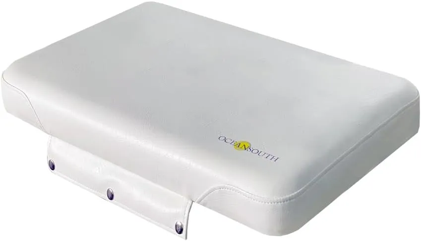 Oceansouth Seat Cushions for Yeti Coolers (Press Stud Fittings) (White, YETI 45) Camping yeti seat Cushion Handle Beach Chair ice Box chests and Coolers Foam Cooler Boat Seats