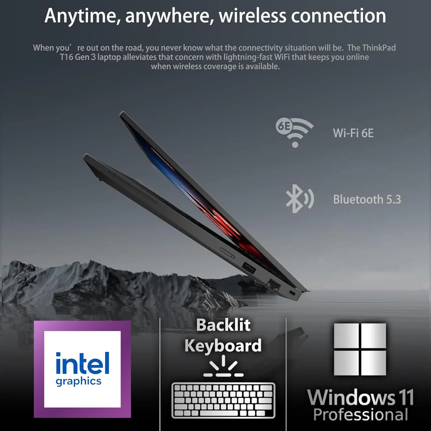 Oemgenuine Lenovo ThinkPad T16 Gen 3 16” WUXGA IPS Display, Intel Ultra 5-125U (Beats i7-1355U), 16GB DDR5, 512GB NVMe, Webcam, WiFi 6E   BT, RJ-45, Backlit KB, FP Reader, W11P, Business Laptop