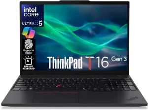 Oemgenuine Lenovo ThinkPad T16 Gen 3 16” WUXGA IPS Display, Intel Ultra 5-125U (Beats i7-1355U), 16GB DDR5, 512GB NVMe, Webcam, WiFi 6E   BT, RJ-45, Backlit KB, FP Reader, W11P, Business Laptop
