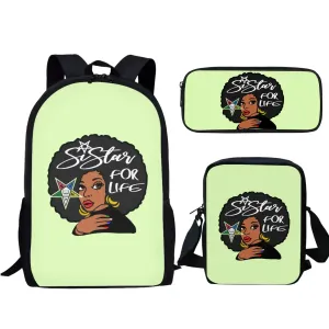 OES Backpack - School Bag Set Light Green