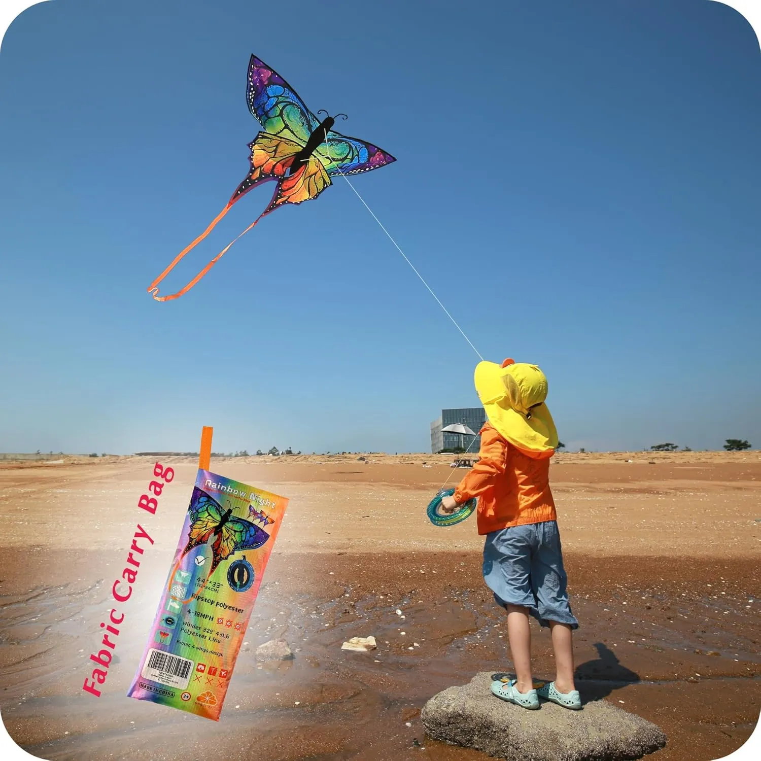 ORGCLDKT-Quadwing Bionic Flying Insect Kite-Butterfly Kite/Dragonfly Kite, Super Easy to Fly with, Ideal for Kids, Adults, Girls, Boys. Kites for The Beach, Grassland, Hiking