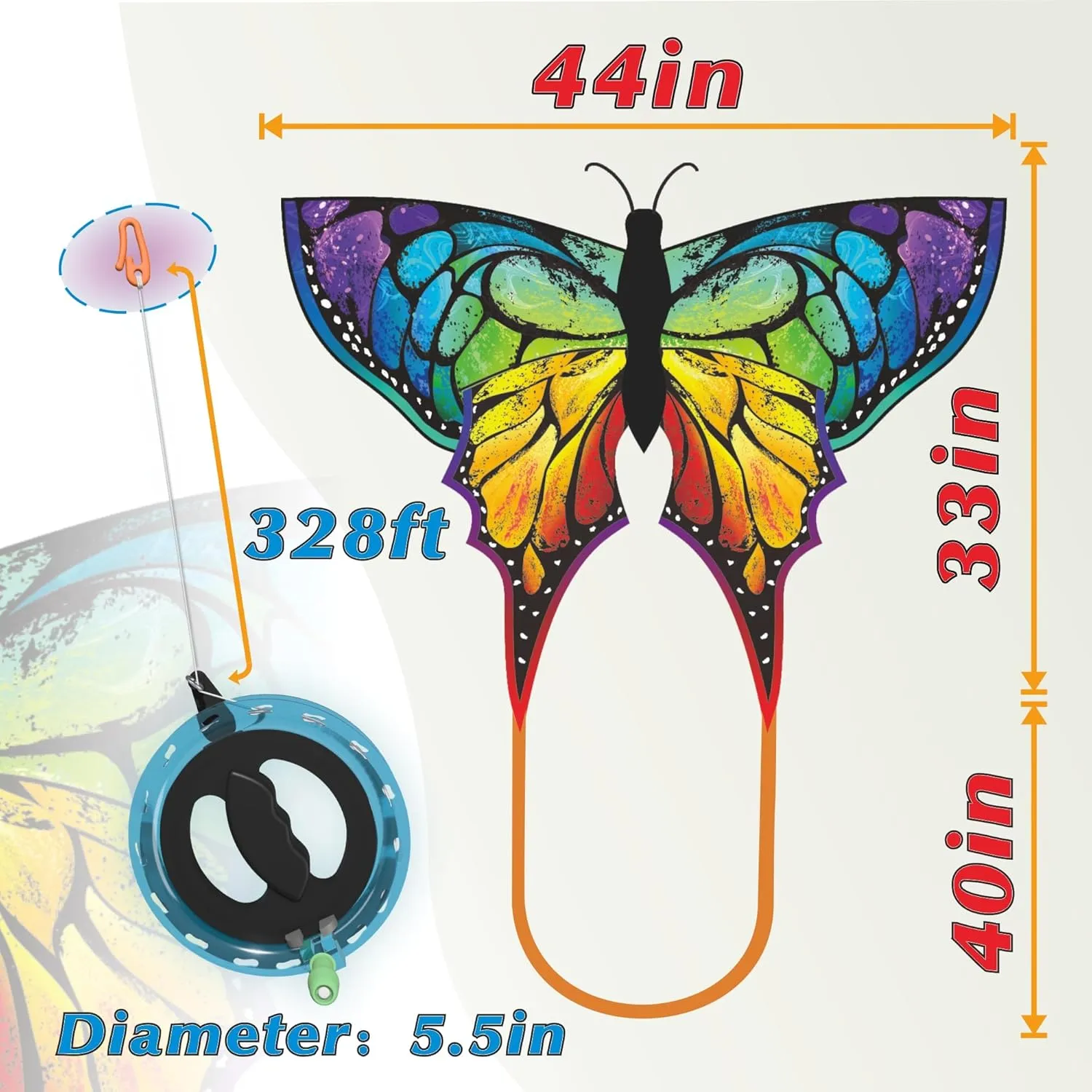 ORGCLDKT-Quadwing Bionic Flying Insect Kite-Butterfly Kite/Dragonfly Kite, Super Easy to Fly with, Ideal for Kids, Adults, Girls, Boys. Kites for The Beach, Grassland, Hiking