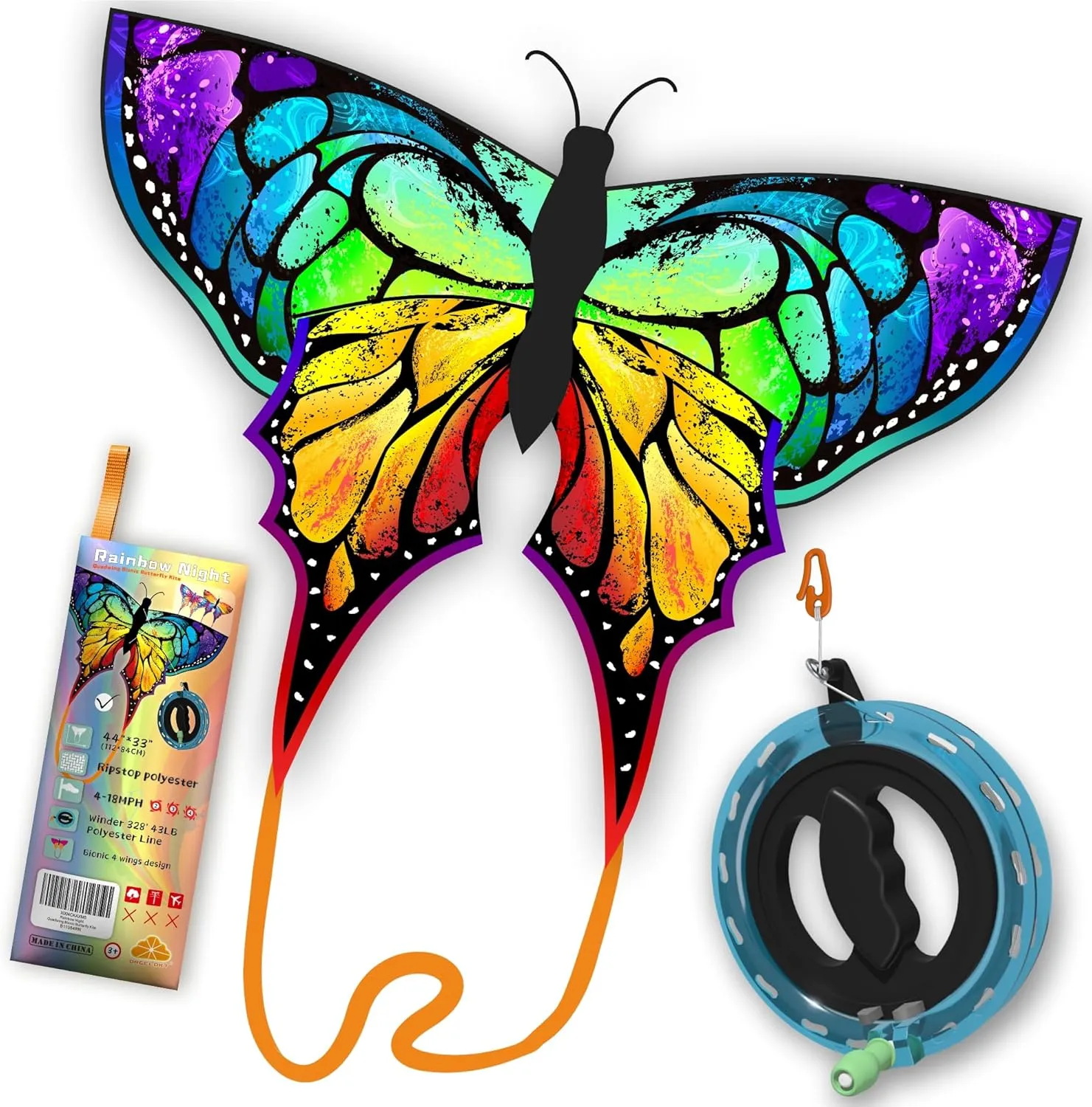 ORGCLDKT-Quadwing Bionic Flying Insect Kite-Butterfly Kite/Dragonfly Kite, Super Easy to Fly with, Ideal for Kids, Adults, Girls, Boys. Kites for The Beach, Grassland, Hiking