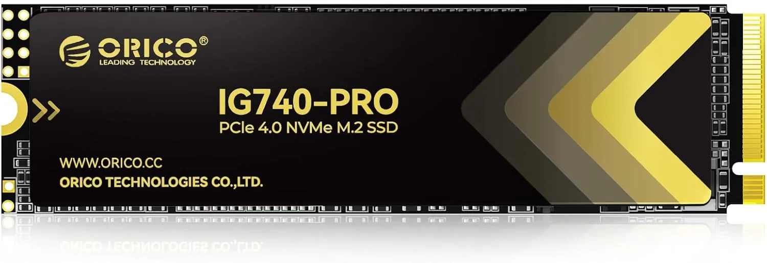ORICO Industrial SSD 2TB M.2 NVMe SSD, PCIe 4.0 Drive with 7450MB/s Read Speed, TLC NAND, Advanced Data Security and Innovative Heatsink, for Industrial PC, Personal Laptop and PS5 - IG740PRO