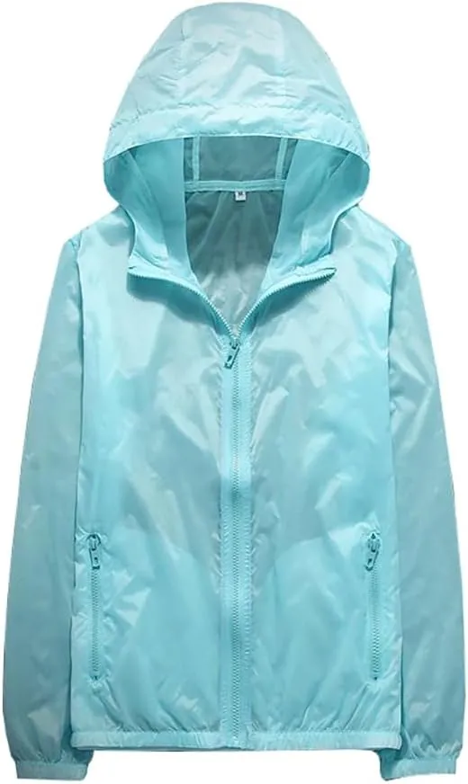 Outdoor Hooded UV Sun Protection Lightweight Jacket Water Resistant Beach Coat