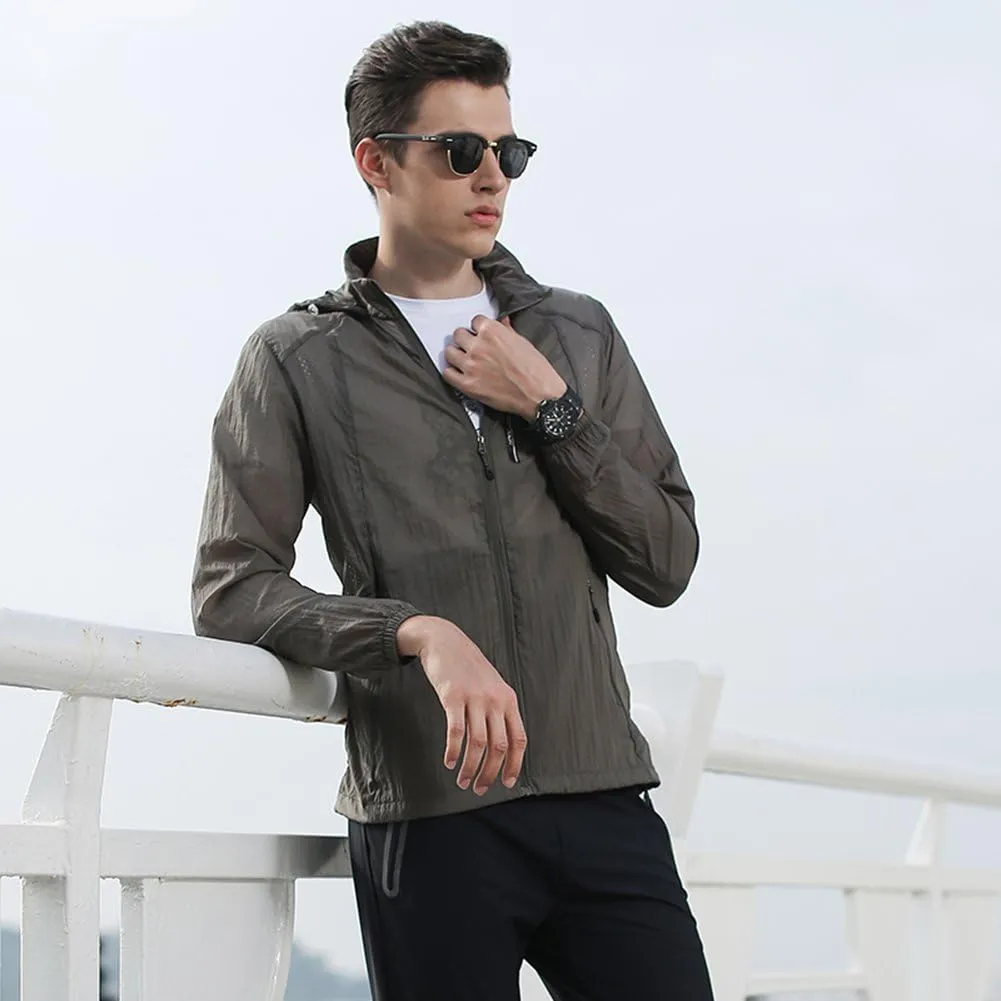 Outdoor UV protection clothing breathable Summer Thin beach sunscreen clothes Men