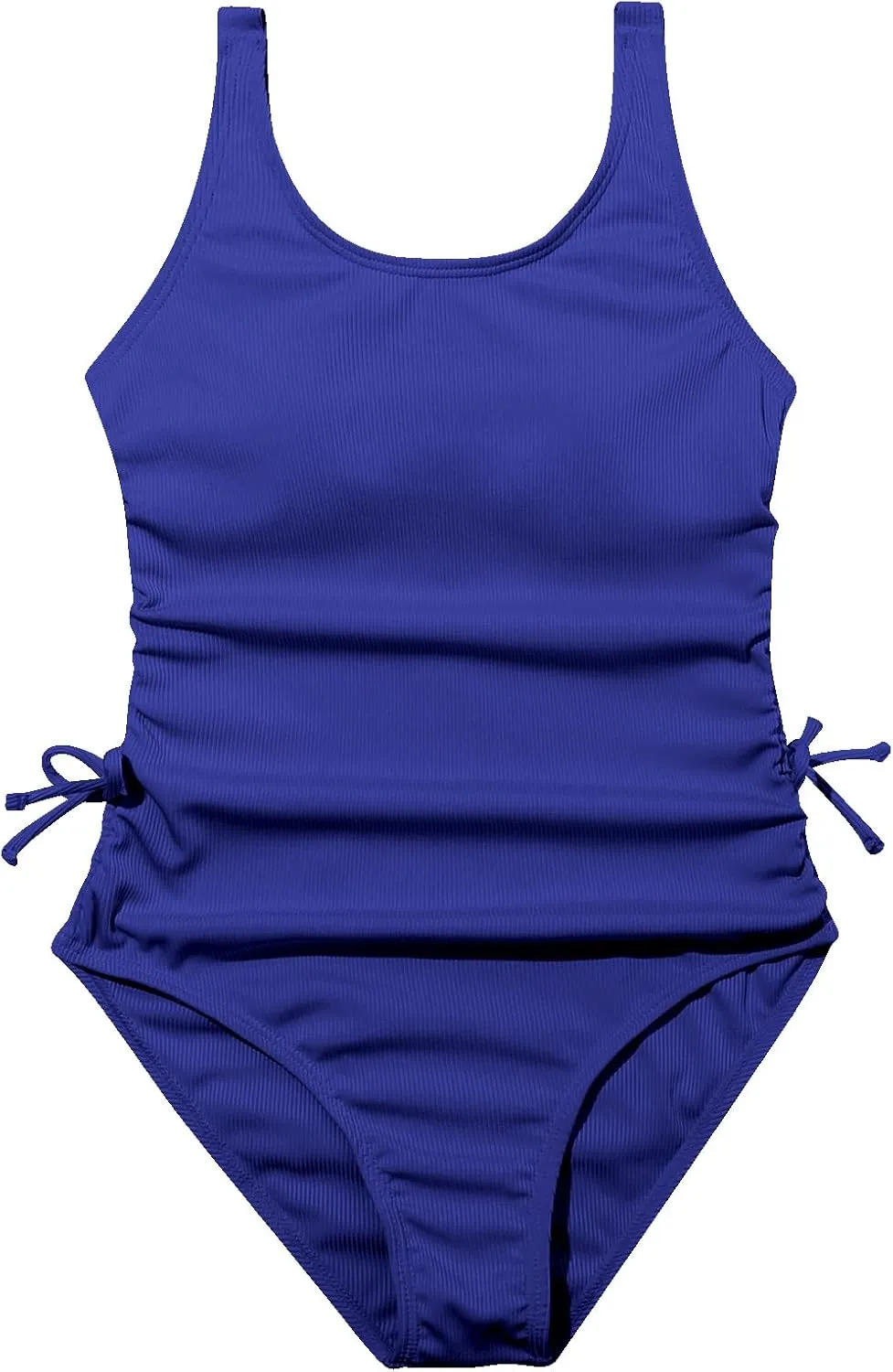 OYOANGLE Girl's Cute Spaghetti Straps Round Neck Drawstring One Piece Swimwear Tie Bathing Suit