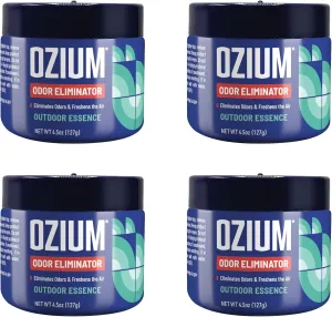 Ozium 4.5 Oz. 4 Pack Odor Eliminating Gel for Homes, Cars, Offices and More, Outdoor Essence, 4 Pack