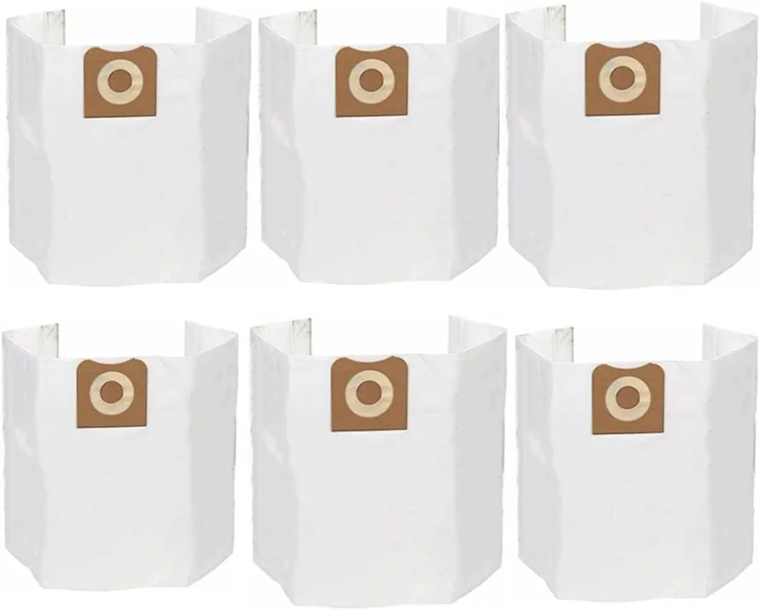 PACK 6 VF3502 Shop Vac Bags Compatible with Ridgid 12 to 16 Gallon Wet Dry Vac High Efficiency Vacuum Bag 23743 Replacement Dust Collector PS12