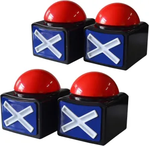 Pack of 4 Game Answer Buzzer Alarm Button Box with Sound Light Party Contest Prop Toy for Trivia Quiz Game