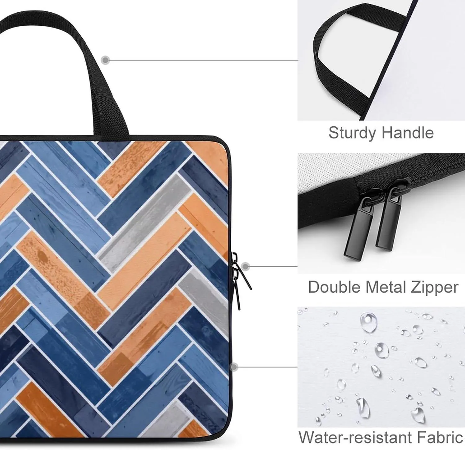 Painted American Flag Laptop Bag Waterproof Dustproof Crack Proof Large Capacity