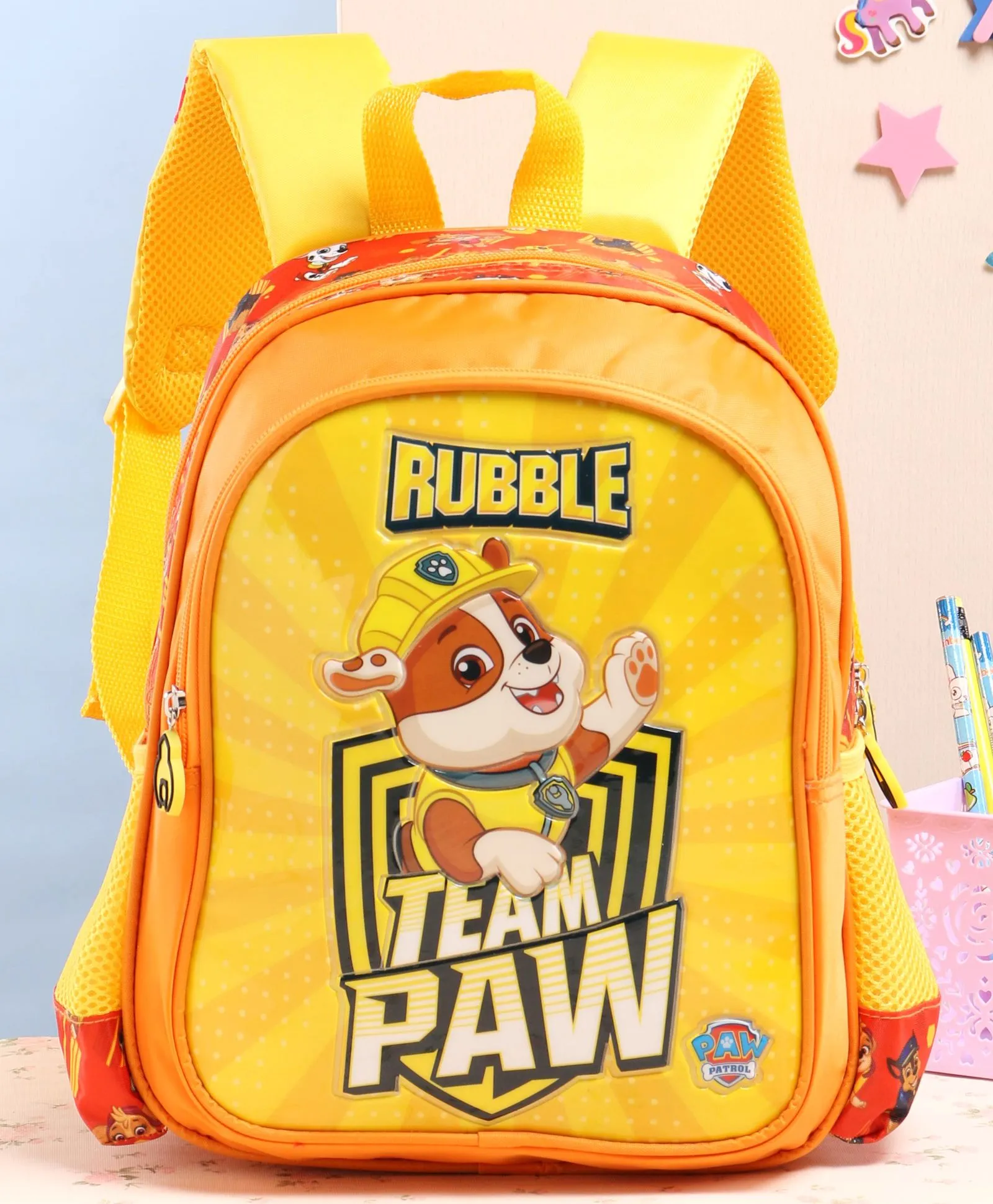 PAW Patrol Team PAW- Rubble School Bag- Backpack (12 Inch) | Simba